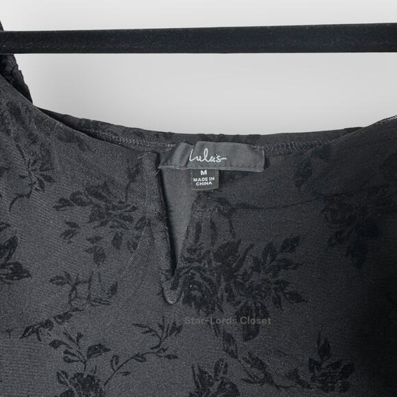 Lulus Regal Rendezvous Floral Bodysuit | Medium Black Mesh Long Sleeve Velvet - Picture 3 of 11